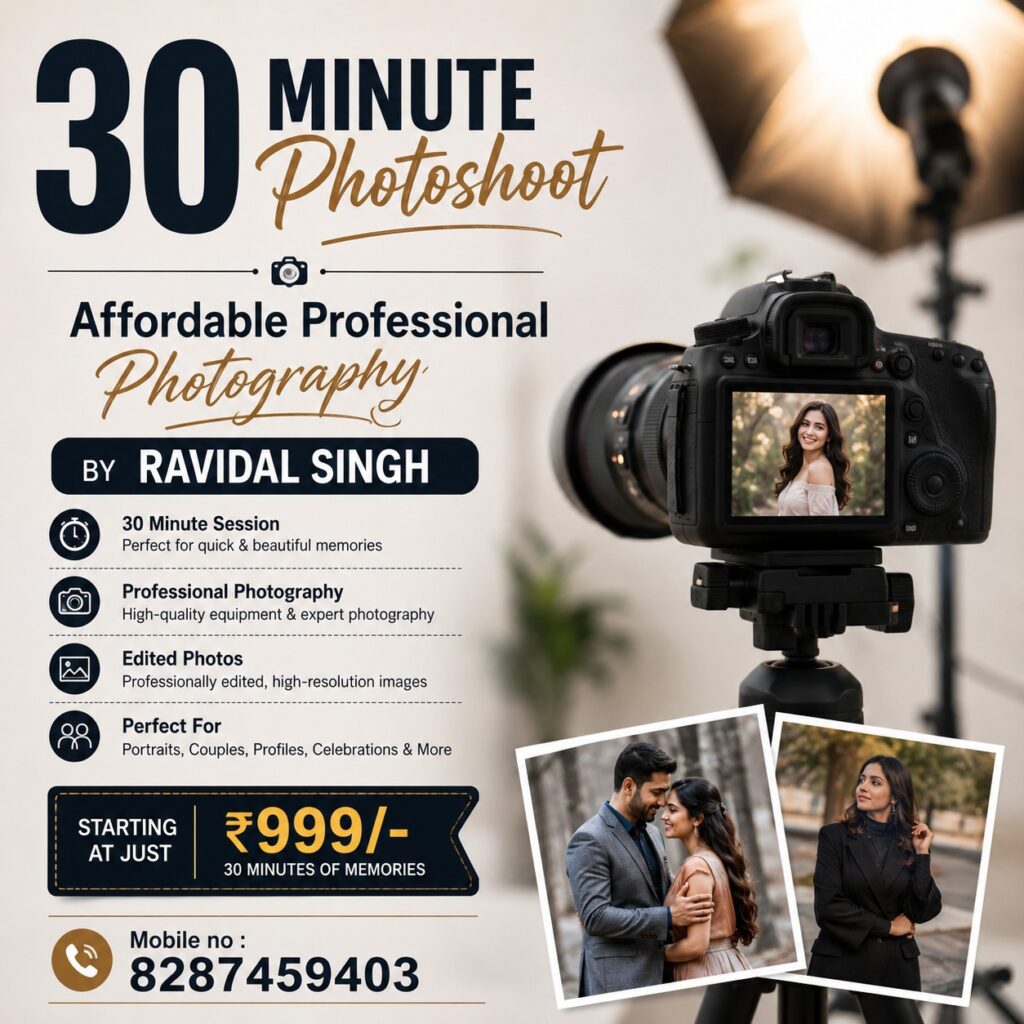 30 Minute Photoshoot Pricing